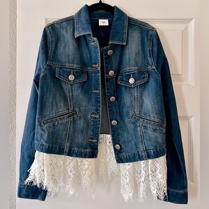 Cabi Denim Jacket with Detachable Lace